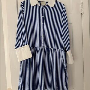 NWT Tuckernuck Blue and White Striped Shirt Dress